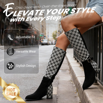 Kniehohe Stiefel für Damen mit klobigem Absatz【KOSTENLOSER VERSAND】