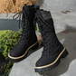 Gesteppte Winterstiefel für Damen, halbhoch, mit seitlichem Reißverschluss