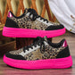 Damen Vintage Glitzer Mode Freizeit Sneakers
