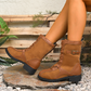 Damenmode-Kampfstiefel mit Schnürung bis zur Wadenmitte