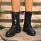 Damenmode-Kampfstiefel mit Schnürung bis zur Wadenmitte