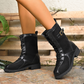 Damenmode-Kampfstiefel mit Schnürung bis zur Wadenmitte