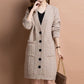 Langer Damen-Strickcardigan mit V-Ausschnitt und Taschen