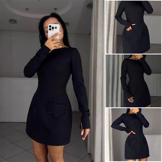 Figurbetontes Mini-Kleid mit Rundhalsausschnitt