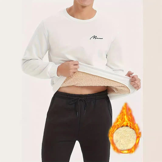 Herren-Sweatshirt mit Rundhalsausschnitt und Thermofutter