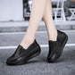 Damen-Slip-On-Plateau-Keilabsatz-Loafer
