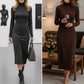 🎁 Elegantes, langärmeliges Bodycon-Kleid mit Rollkragen