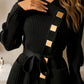 Asymmetrischer Pullover mit langen Ärmeln und Gürtel für Damen