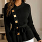 Asymmetrischer Pullover mit langen Ärmeln und Gürtel für Damen