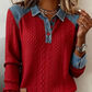 Damen-Jeanshemd mit Patchwork-Revers und langen Ärmeln