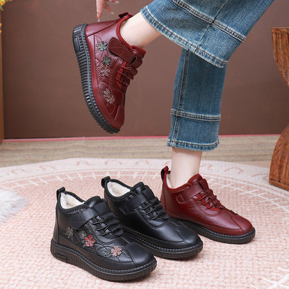 Rutschfeste, warme Stiefeletten für Damen mit Kunstfellfutter