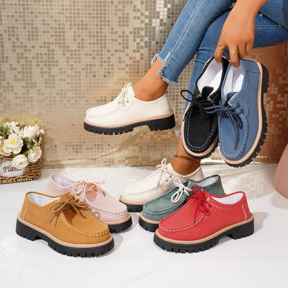 Chunky Plateau-Schnürloafer für Damen
