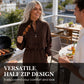 Damen-Sweatshirt mit halbem Reißverschluss und weit geschnittene Hose im Set