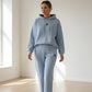 Lässiges Damen-Set aus Kapuzen-Sweatshirt und Jogginghose mit Leopardenmuster-Futter 【KAUFEN SIE 2  KOSTENLOSEN VERSAND】