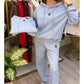 Lässiges Damen-Set aus Kapuzen-Sweatshirt und Jogginghose mit Leopardenmuster-Futter 【KAUFEN SIE 2  KOSTENLOSEN VERSAND】