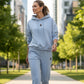 Lässiges Damen-Set aus Kapuzen-Sweatshirt und Jogginghose mit Leopardenmuster-Futter 【KAUFEN SIE 2  KOSTENLOSEN VERSAND】