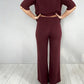 Damen-Set aus hochgeschlossenem Oberteil mit halben Ärmeln und Hose