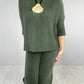 Damen-Set aus hochgeschlossenem Oberteil mit halben Ärmeln und Hose