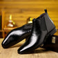 Herren-Slip-On-Stiefel aus Leder mit Print