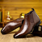 Herren-Slip-On-Stiefel aus Leder mit Print