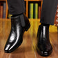 Herren-Slip-On-Stiefel aus Leder mit Print