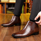 Herren-Slip-On-Stiefel aus Leder mit Print