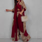 Elegantes Set: Lange Bluse und Hose mit weitem Bein