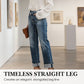 Damenjeans mit hoher Taille und geradem Bein aus Stretchmaterial