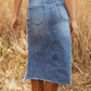 ✨Damen-Hochbund-Ripped-Denim-Midi-Rock