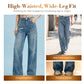 😍50 % Rabatt – 🔥Modell 2026👖Modische Damen-Jeans mit Blumenmuster und weitem Bein