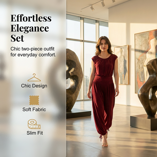 2-teiliges Set aus Bodysuit-Oberteil und Haremshose für Damen