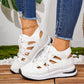 Atmungsaktive Sneakers mit Cut-Outs, Schnürung und Plateau