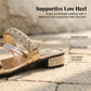 Slip-On-Sandalen mit Strasssteinen und niedrigem Absatz
