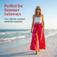 Weite Hose mit hoher Taille und floralen Boho-Mustern