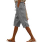 Lässige Damen-Caprihose mit Knopfverzierung