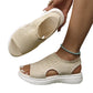 Atmungsaktive Plateau-Sandalen aus Strick für Damen