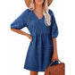 Damen lässiges Denim-Kleid mit lockerer Passform