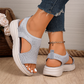 🌺Damen-Sandalen mit Strasssteinen und Plateausohle