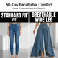 👖Damen Hochtaillierte Weitbein-Jeans mit High-Low-Saum