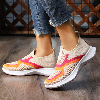 👟 Damen atmungsaktive gestrickte Slip-On-Sneakers – bequem wie Socken, flexibel für ganztägigen Tragekomfor