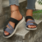 Flache Freizeitsandalen für Damen mit mehreren Riemen