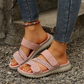 Flache Freizeitsandalen für Damen mit mehreren Riemen