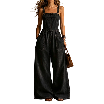 ✨Damen Sommer lockerer Denim-Jumpsuit mit Taschen