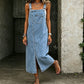 👗 JETZT 60 % RABATT! 👖 Ärmelloses Midi-Jeans-Latzkleid für Damen – Weicher Denim & lockere Passform – Vintage-Style, Seitentaschen – perfekt für lässige Tage oder zum Kombinieren im Sommer ✨