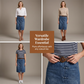 A-Linien-Midirock aus Denim für Damen mit schlankmachender Passform
