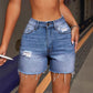 📢📢50 % RABATT !! ⏰Hochdehnbare Jeansshorts mit Rissen