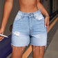 📢📢50 % RABATT !! ⏰Hochdehnbare Jeansshorts mit Rissen