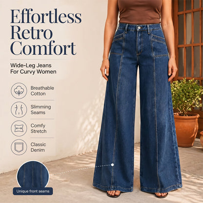 👖Damenjeans mit hoher Taille und weitem Bein – figurschmeichelnde Jeans im Vintage-Schnitt ✨