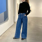 👖Damenjeans mit hoher Taille und weitem Bein – figurschmeichelnde Jeans im Vintage-Schnitt ✨