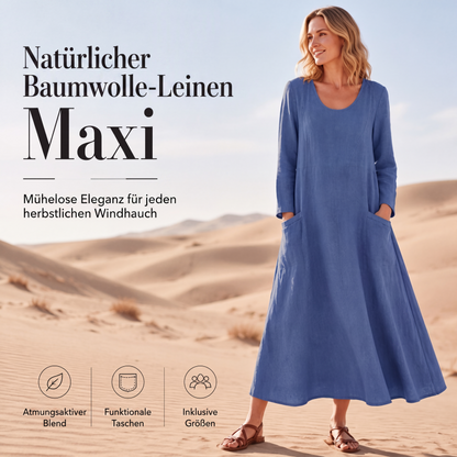 📢📢50%Rabatt!!!🎉✨ Der Sommerhit 2026 – der Wahnsinn! Damen Langarmkleid in Unifarbe